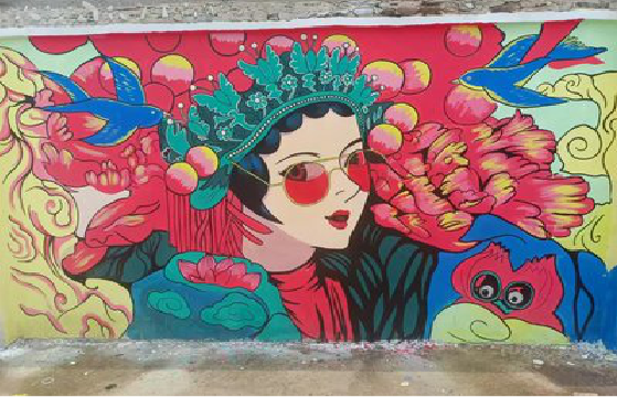 盐亭墙体彩绘-网红墙