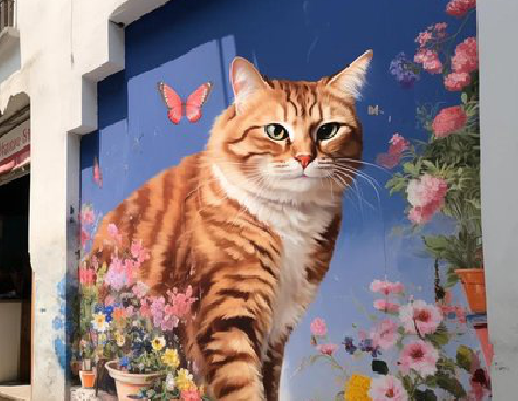 盐亭自己绘制有个性的手绘墙