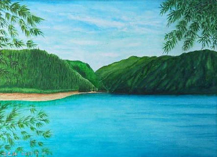 盐亭在墙绘中，如何绘画绿水青山？